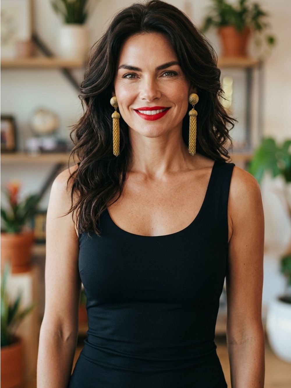 Ben-Amun Gold Chain Tassel Drop Earrings